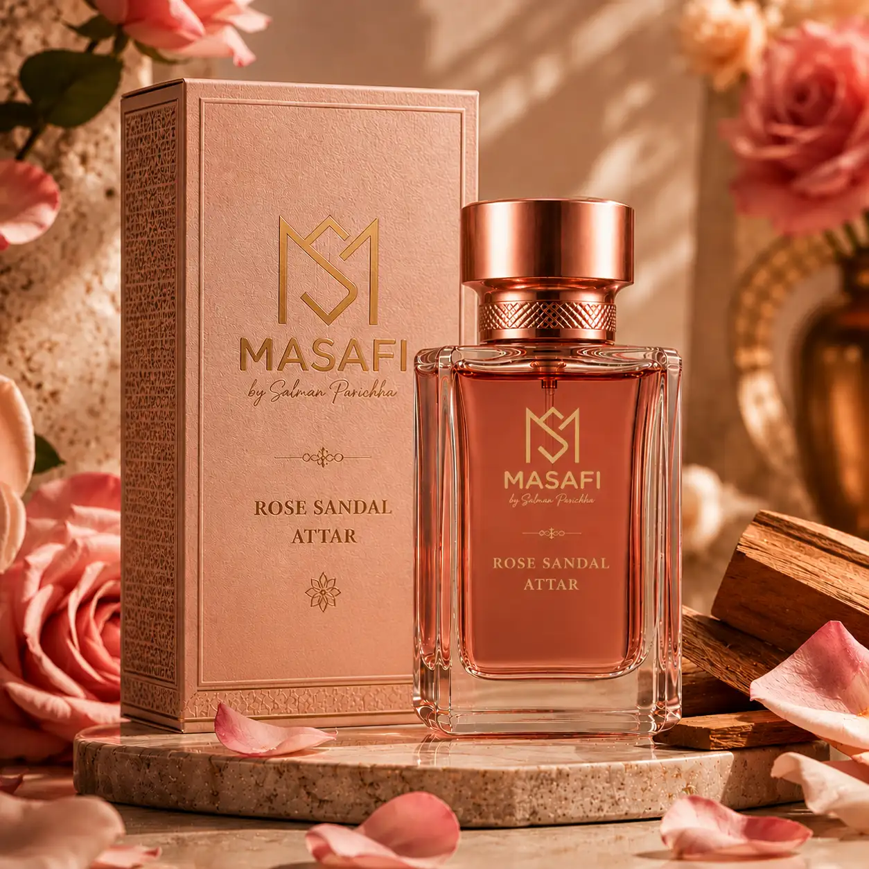 rose safron attar with box